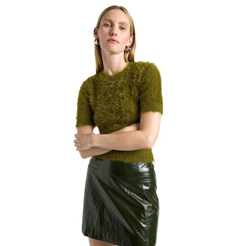 Cue Fluffy Short Sleeve Knit
